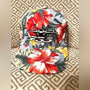 F35 Lightning Hat Cap - Lockheed Martin Snapback - Hawaiian Print Floral NWOT.